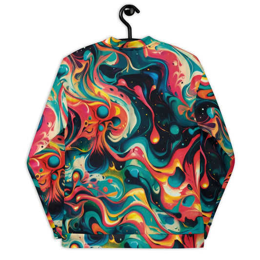 Bomber Jacket Celestial Splash | Cosmic Watercolor Elegance
