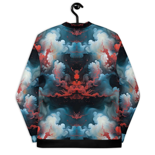 Bomber Jacket Ethereal Crimson Flow Light | Celestial Grace & Comfort
