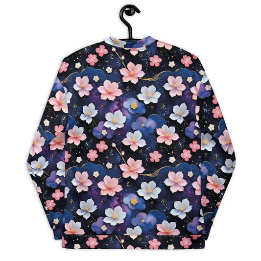 Bomber Jacket Midnight Sakura | Celestial Elegance & Comfort