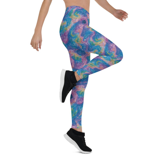 Women's Mid-Rise Leggings - Quantum Drift - by Jelly Kvlt