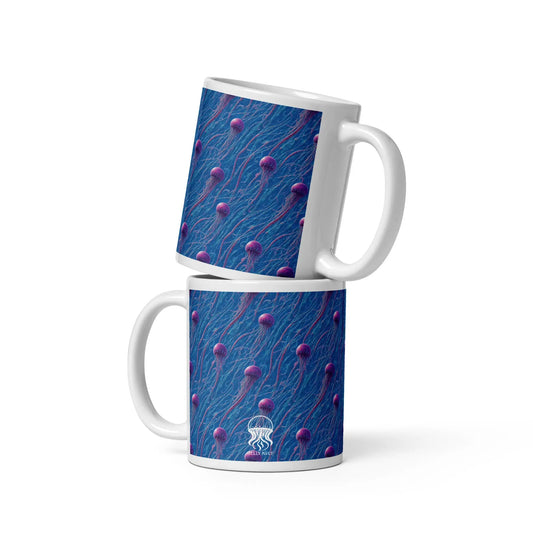 Mug - Blue and Violet Jellyfishes - by Jelly Kvlt