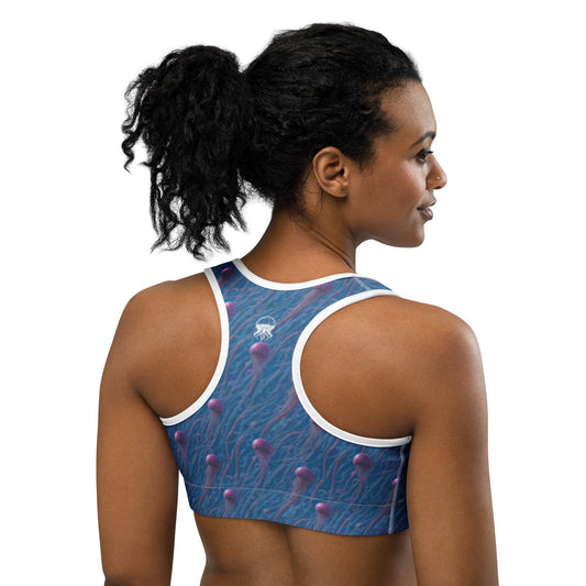 Sports bra - Blue And Violet Jellyfishes | Jelly Kvlt