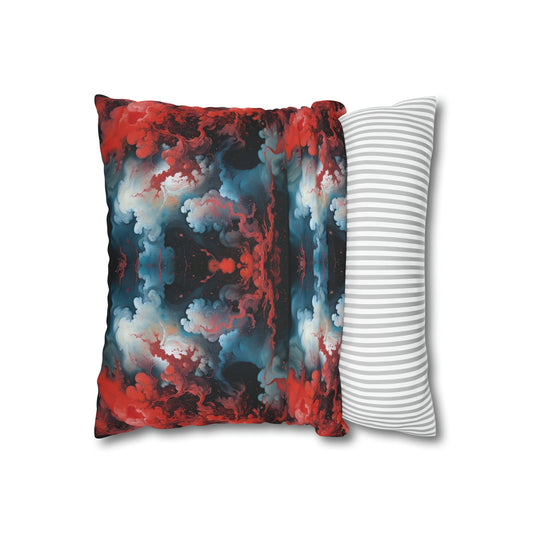 Square Pillow Case - Ethereal Crimson Flow - Light Jelly Kvlt