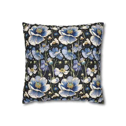 Square Pillow Case - Nocturnal Poppy - by Jelly Kvlt