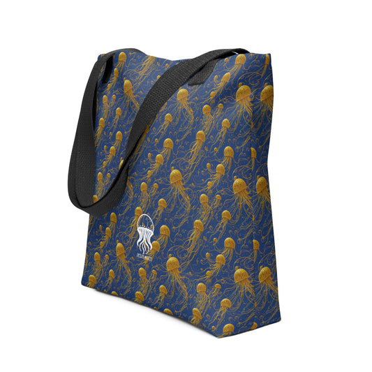 Tote bag - Blue and Gold Jellyfishes Jelly Kvlt