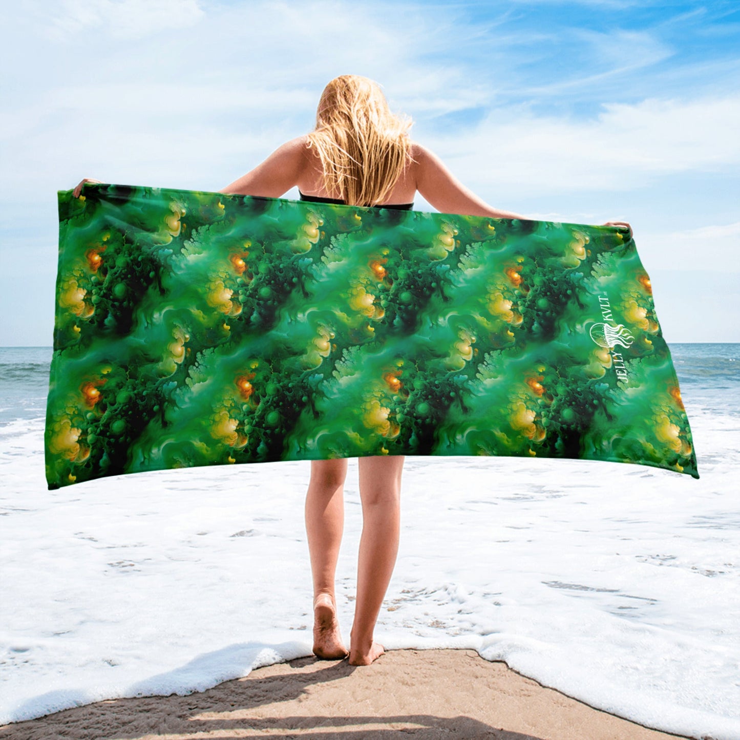 Beach Towel - Viridian Shroud - by Jelly Kvlt