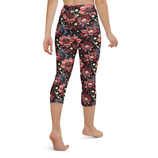 Twilight Dahlia Yoga Capri Leggings