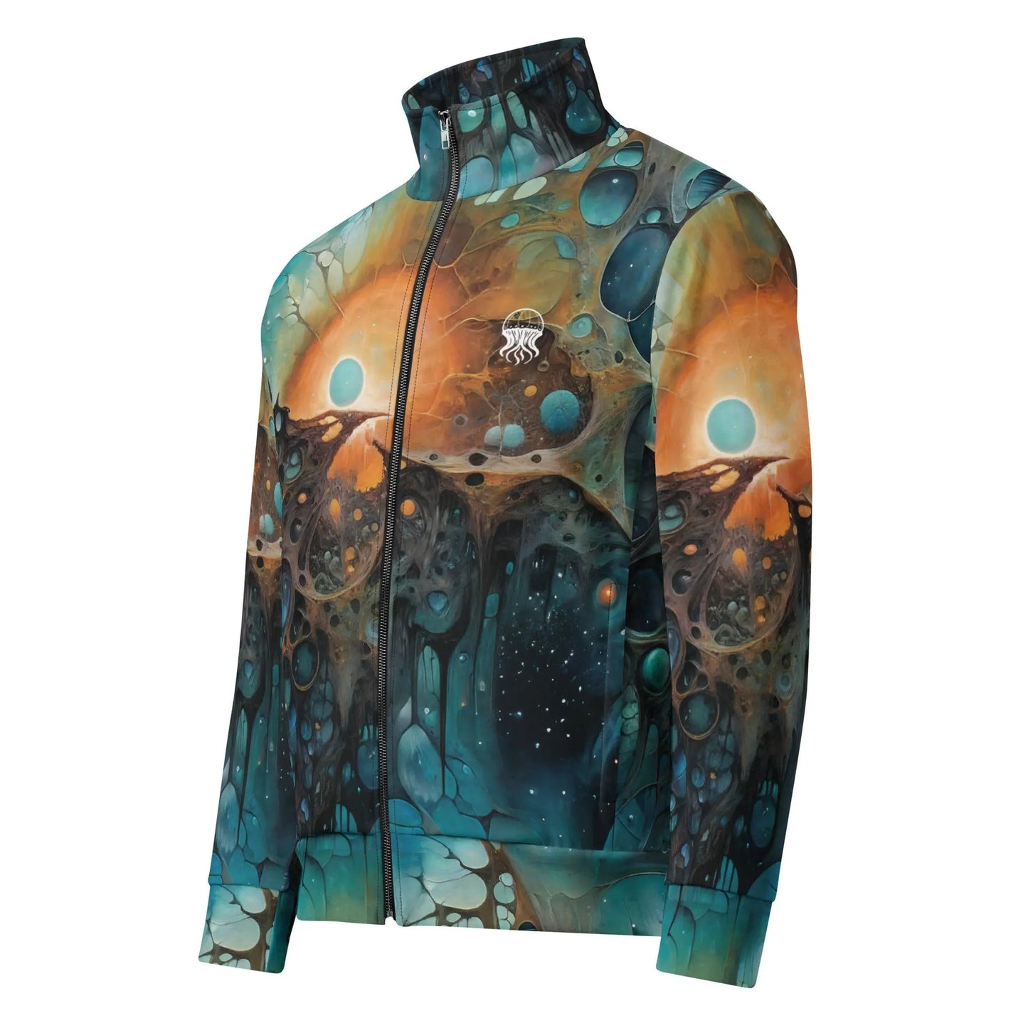 Unisex Track Jacket - Chthonic Echoes | Primordial Cosmic Style by Jelly Kvlt