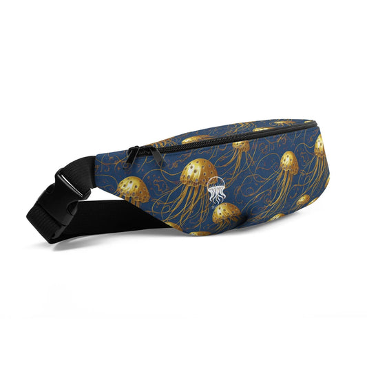 Fanny Pack - Blue and Gold Jellyfishes - by Jelly Kvlt