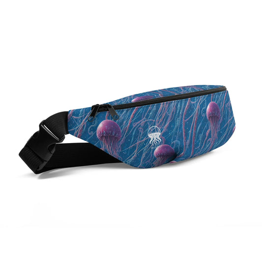 Fanny Pack - Blue and Violet Jellyfishes - by Jelly Kvlt