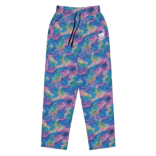 Unisex Wide-leg Joggers - Quantum Drift - by Jelly Kvlt