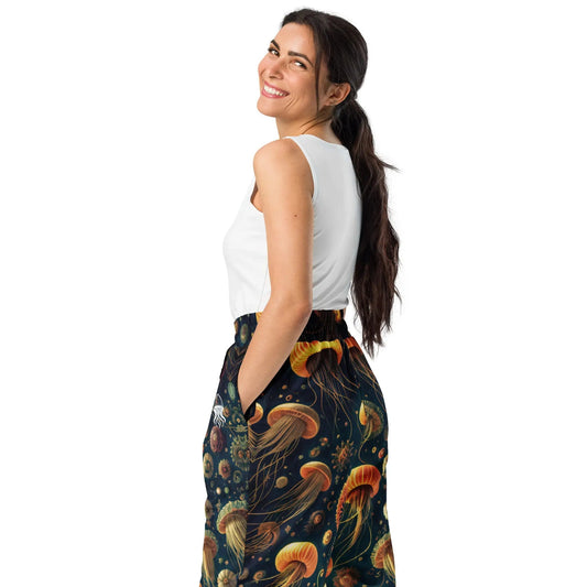 Unisex Wide-leg Joggers - Eldritch Ballet - by Jelly Kvlt
