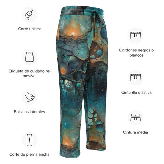 Unisex Wide-leg Joggers - Chthonic Echoes - by Jelly Kvlt