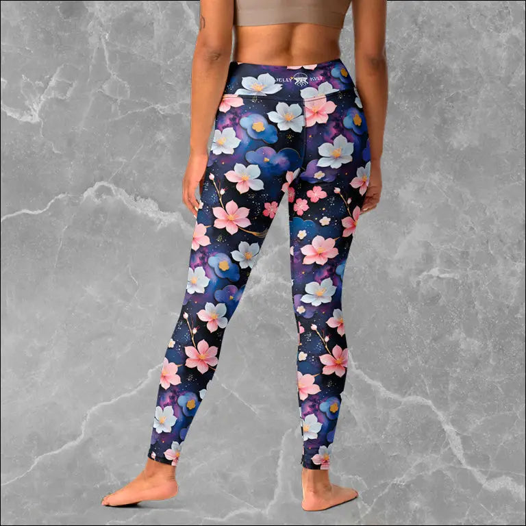 Jelly Kvlt high-waisted yoga leggings with a colorful cosmic print