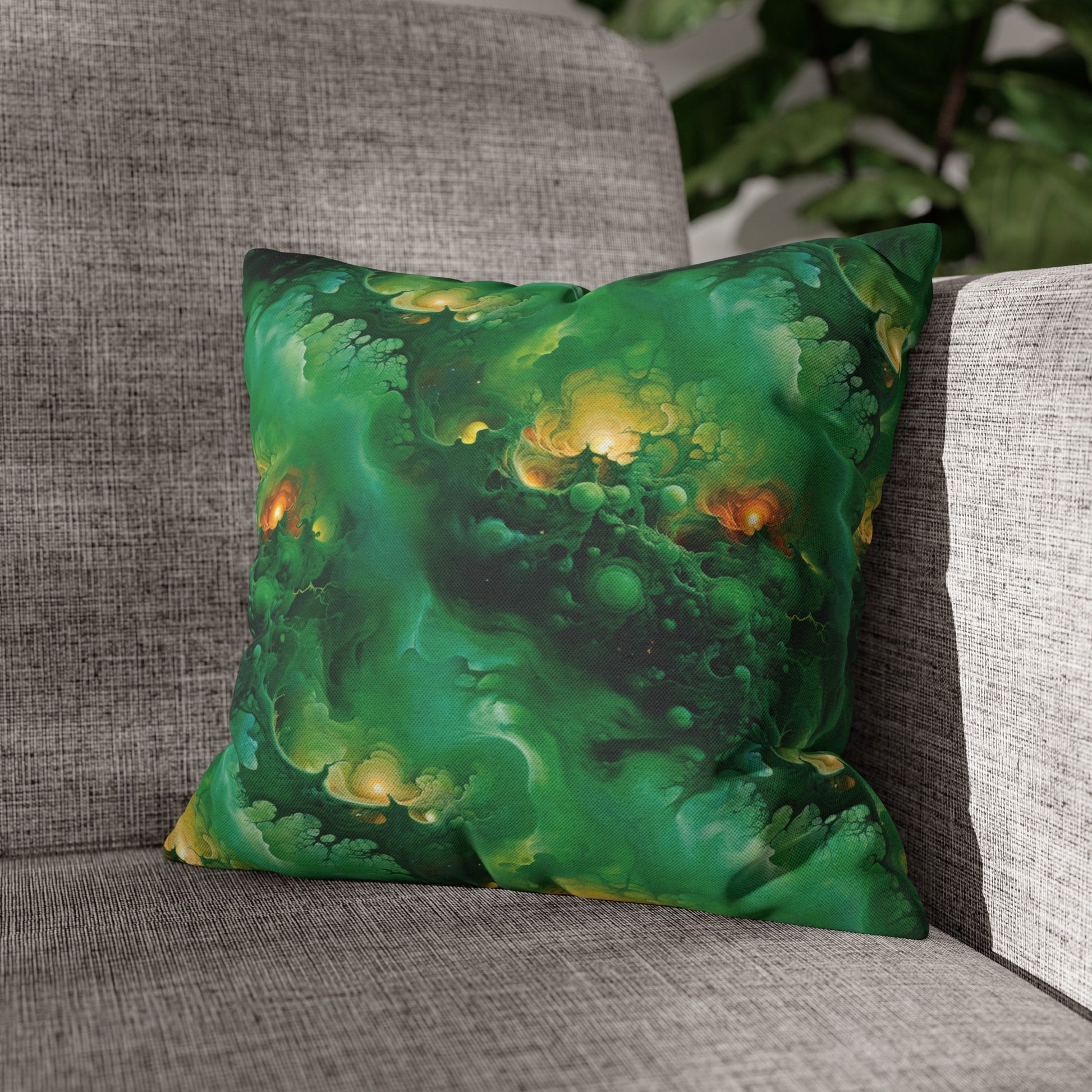 Square Pillow Case - Viridian Shroud - by Jelly Kvlt