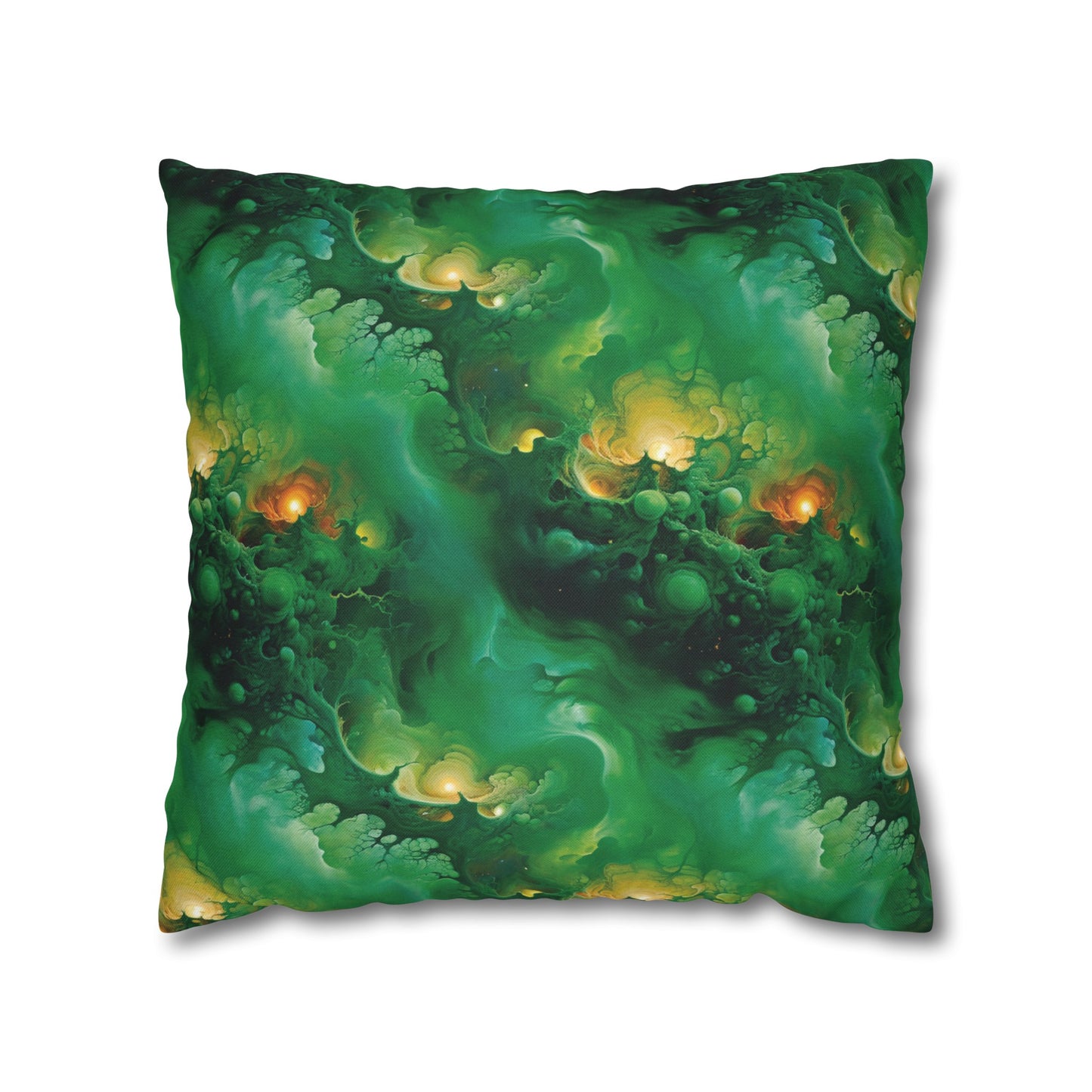 Square Pillow Case - Viridian Shroud - by Jelly Kvlt