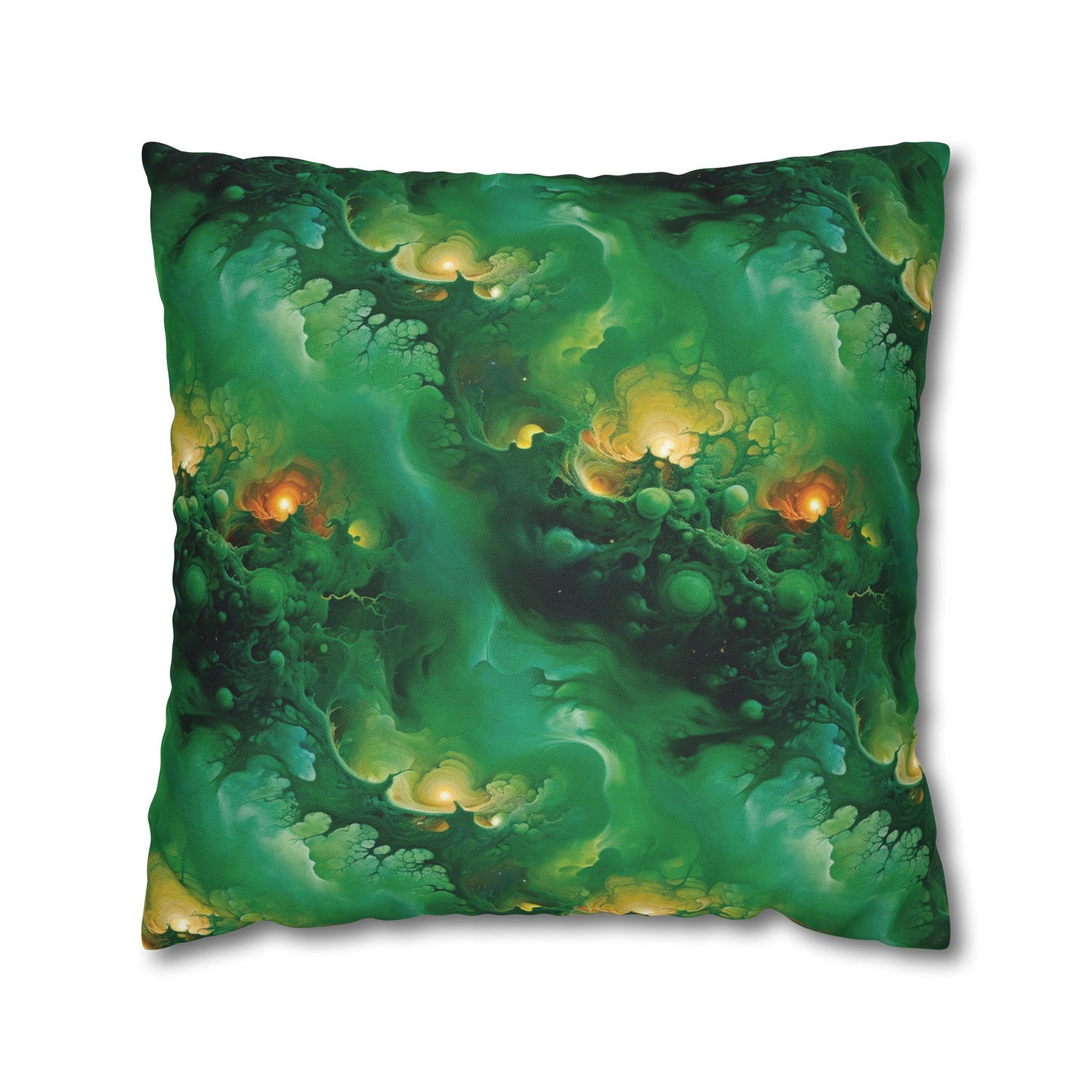 Square Pillow Case - Viridian Shroud - by Jelly Kvlt