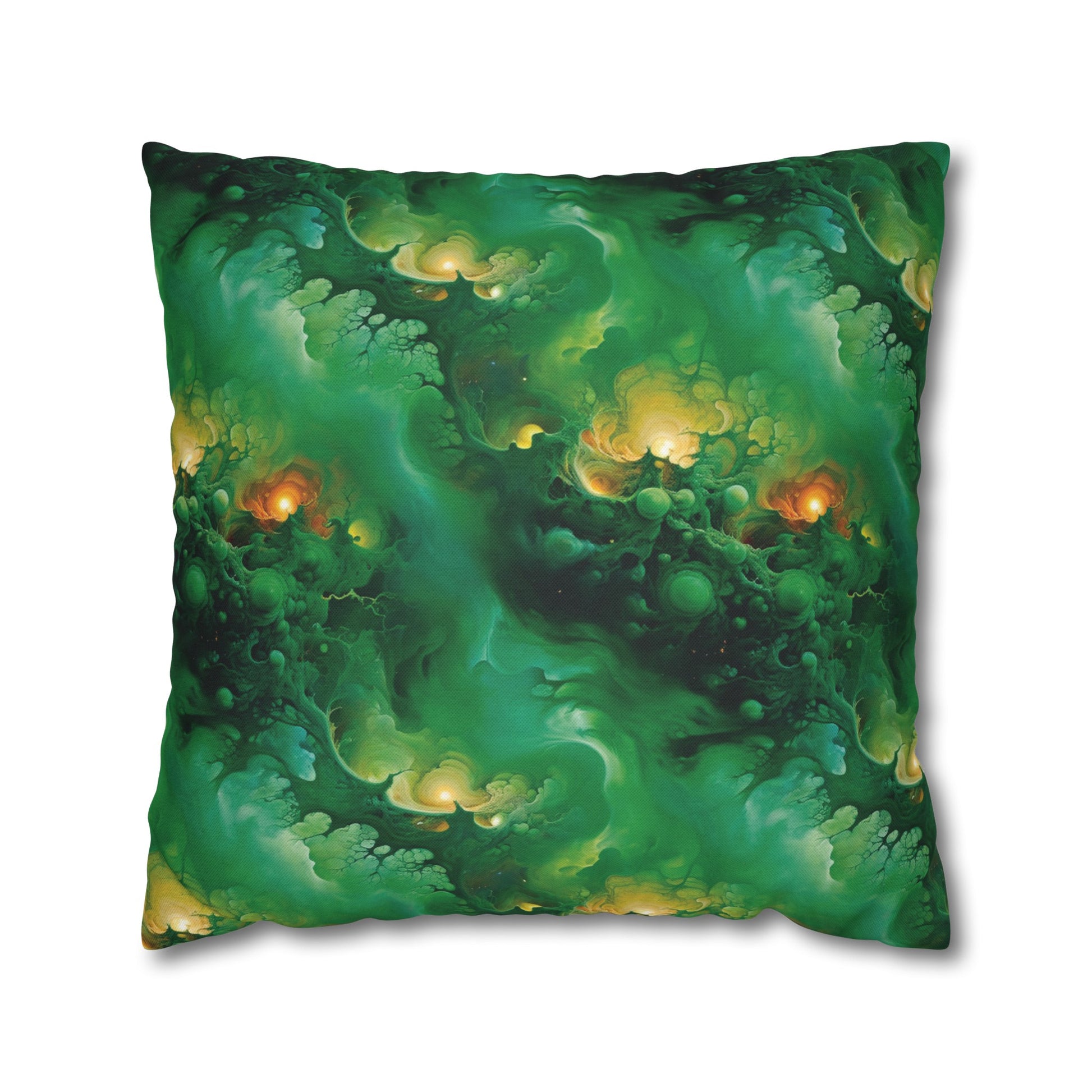 Square Pillow Case - Viridian Shroud - by Jelly Kvlt