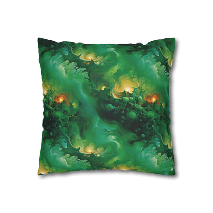 Square Pillow Case - Viridian Shroud - by Jelly Kvlt