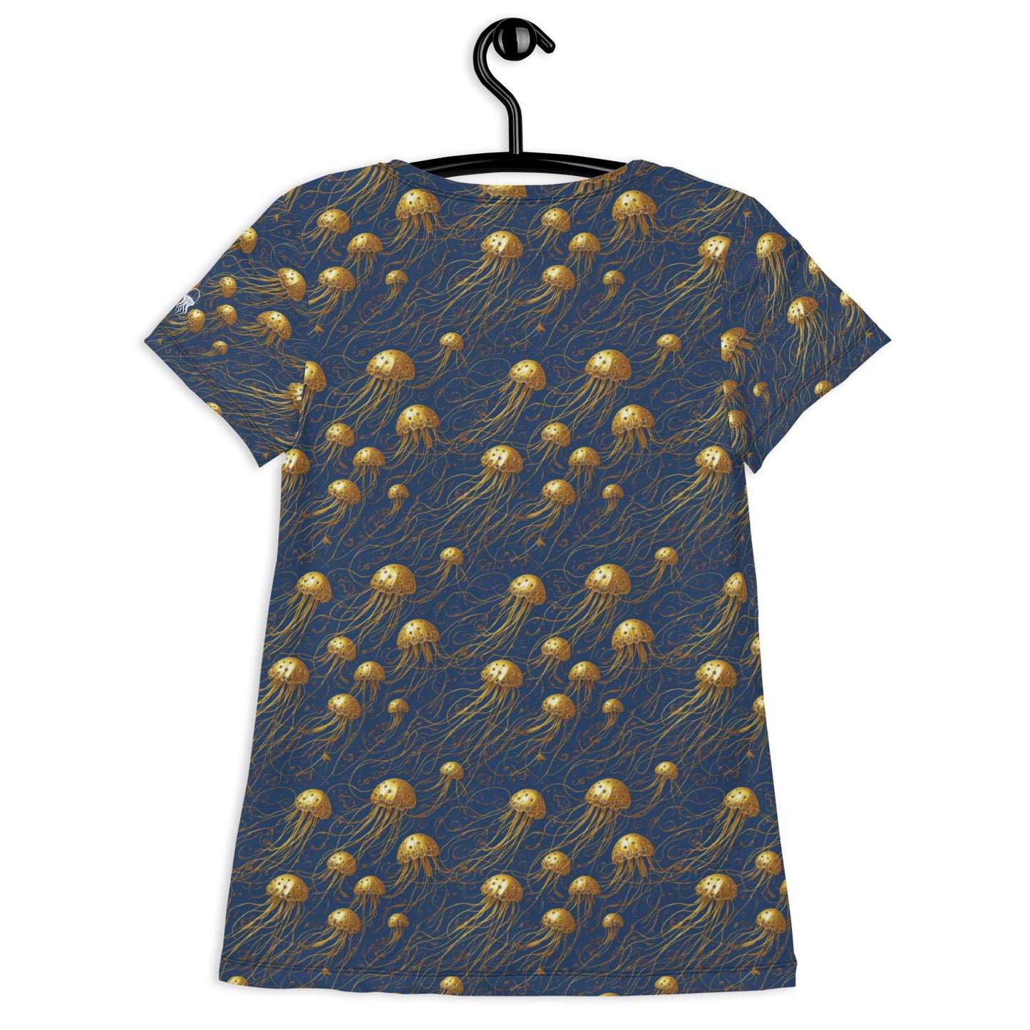 Athletic T-shirt - Blue and Gold Jellyfishes - by Jelly Kvlt