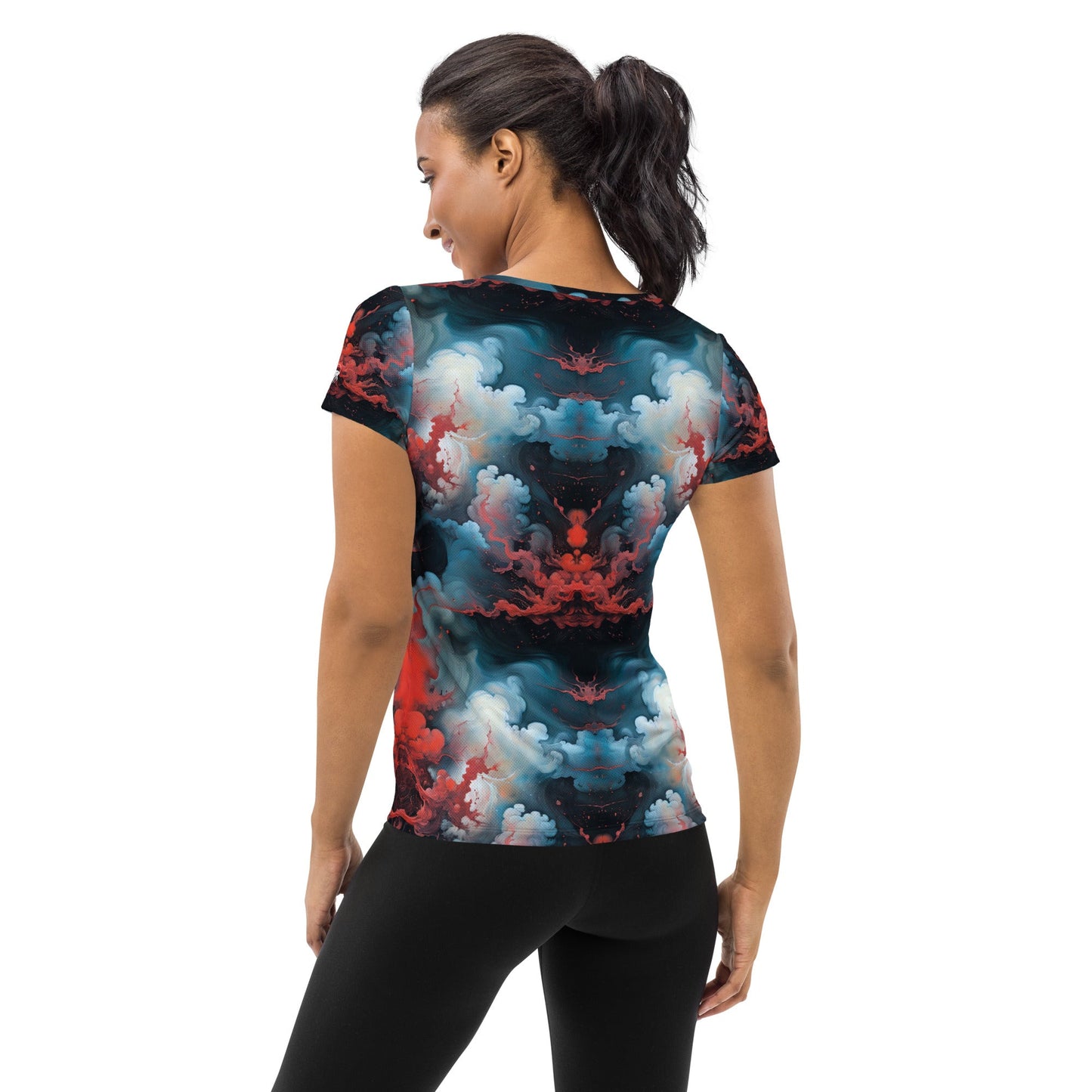 Athletic T-shirt - Ethereal Crimson Flow - Light - by Jelly Kvlt