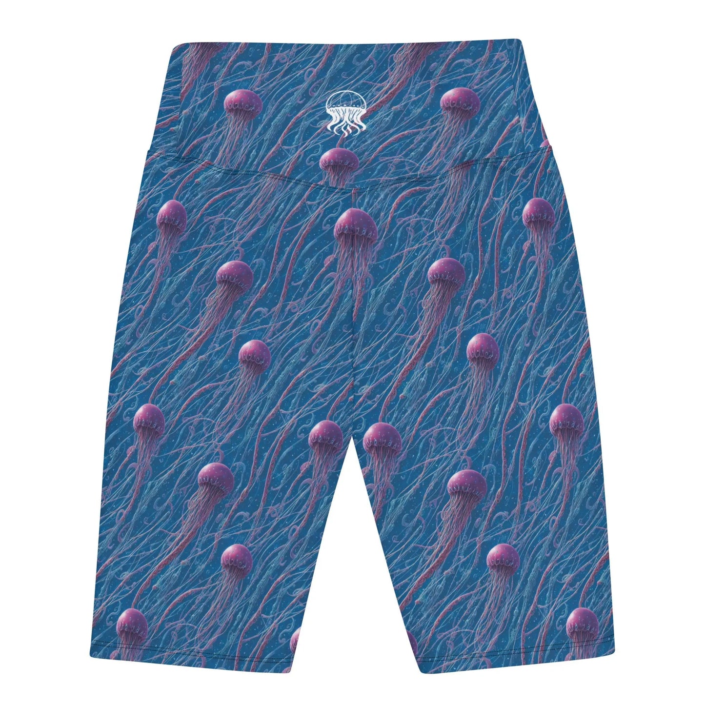 Biker Shorts - Blue and Violet Jellyfishes - by Jelly Kvlt