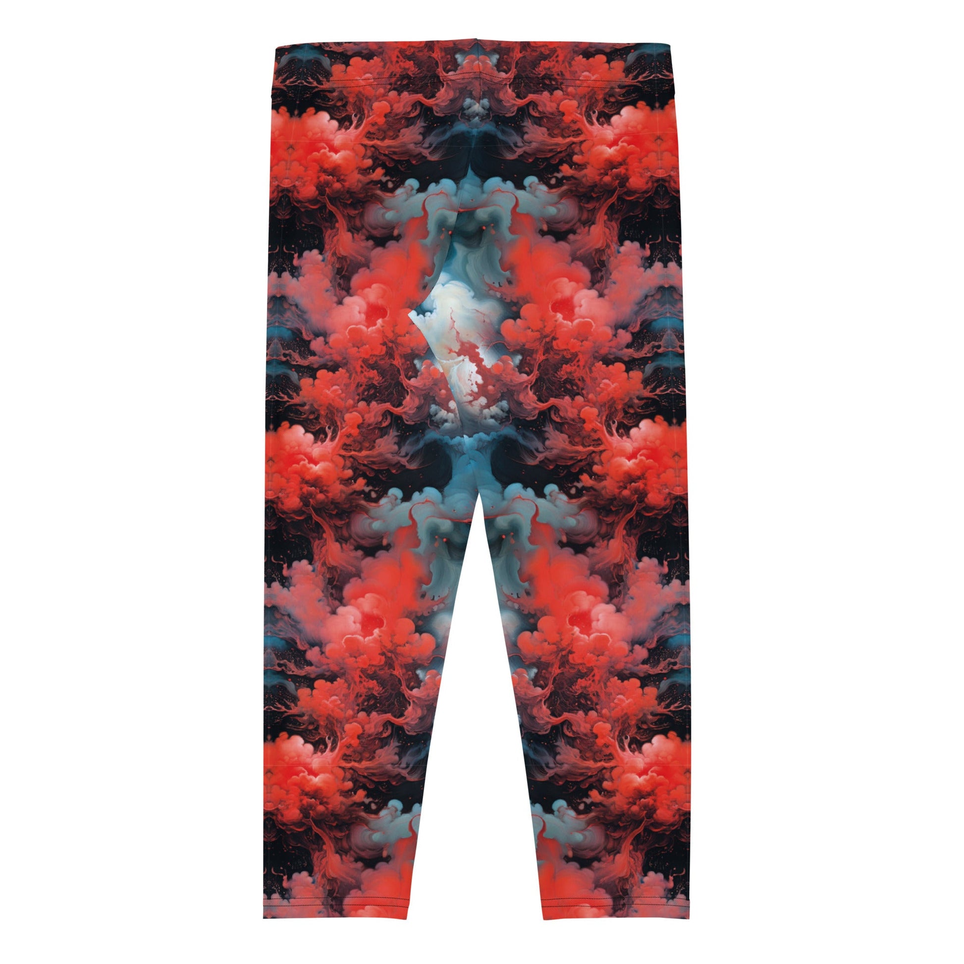 Capri Leggings - Ethereal Crimson Flow - Dark Jelly Kvlt