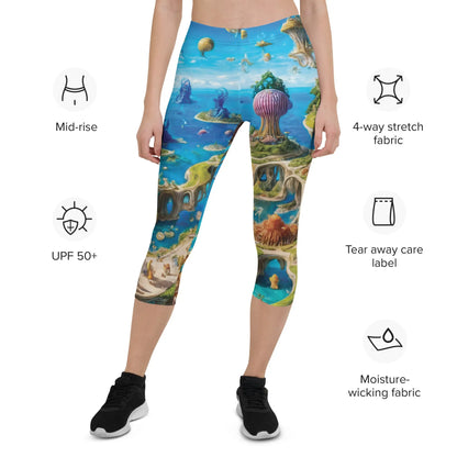 Capri Leggings - Fantasia Lagoon by Jelly Kvlt