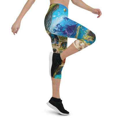 Capri Leggings - Fantasia Lagoon by Jelly Kvlt