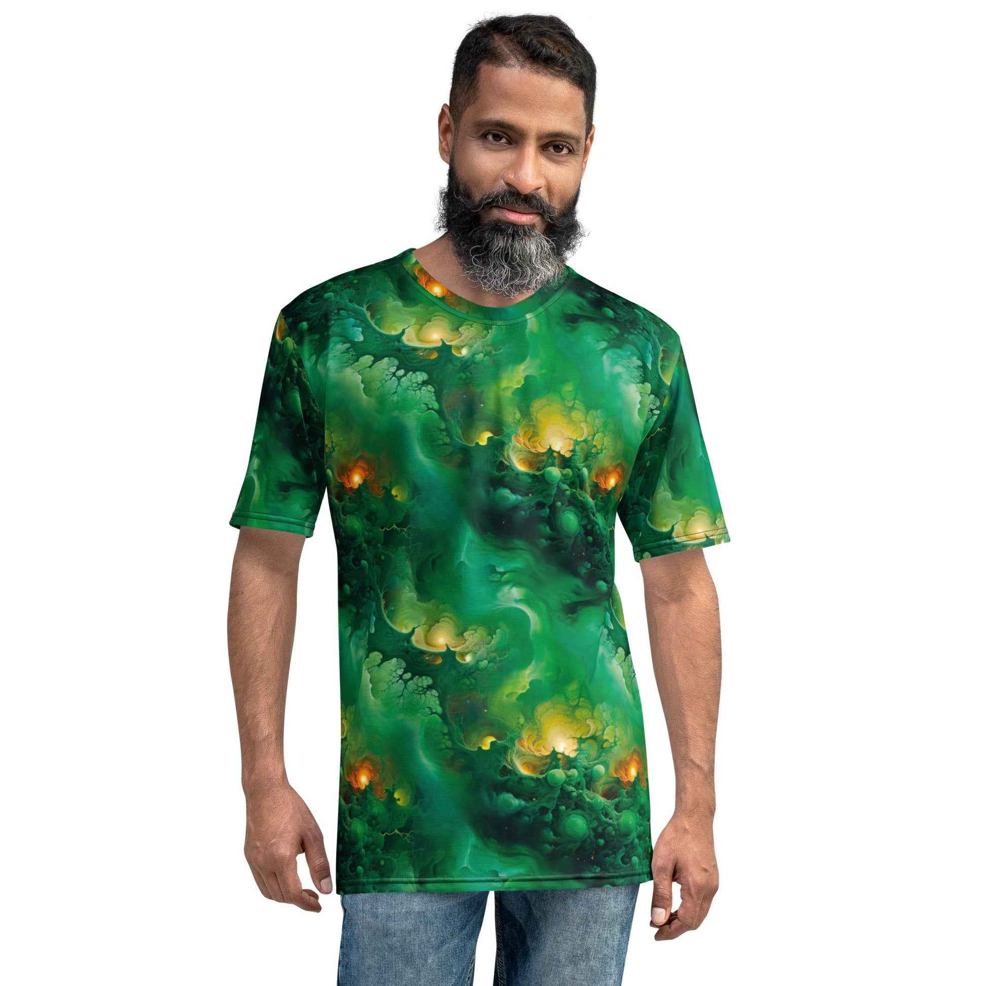 Men's Crewneck T-shirt - Viridian Shroud - by Jelly Kvlt