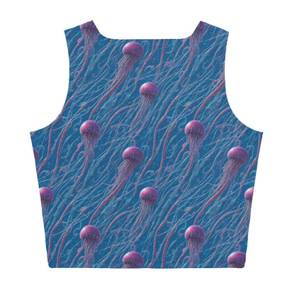 Crop Top - Blue And Violet Jellyfishes | Jelly Kvlt