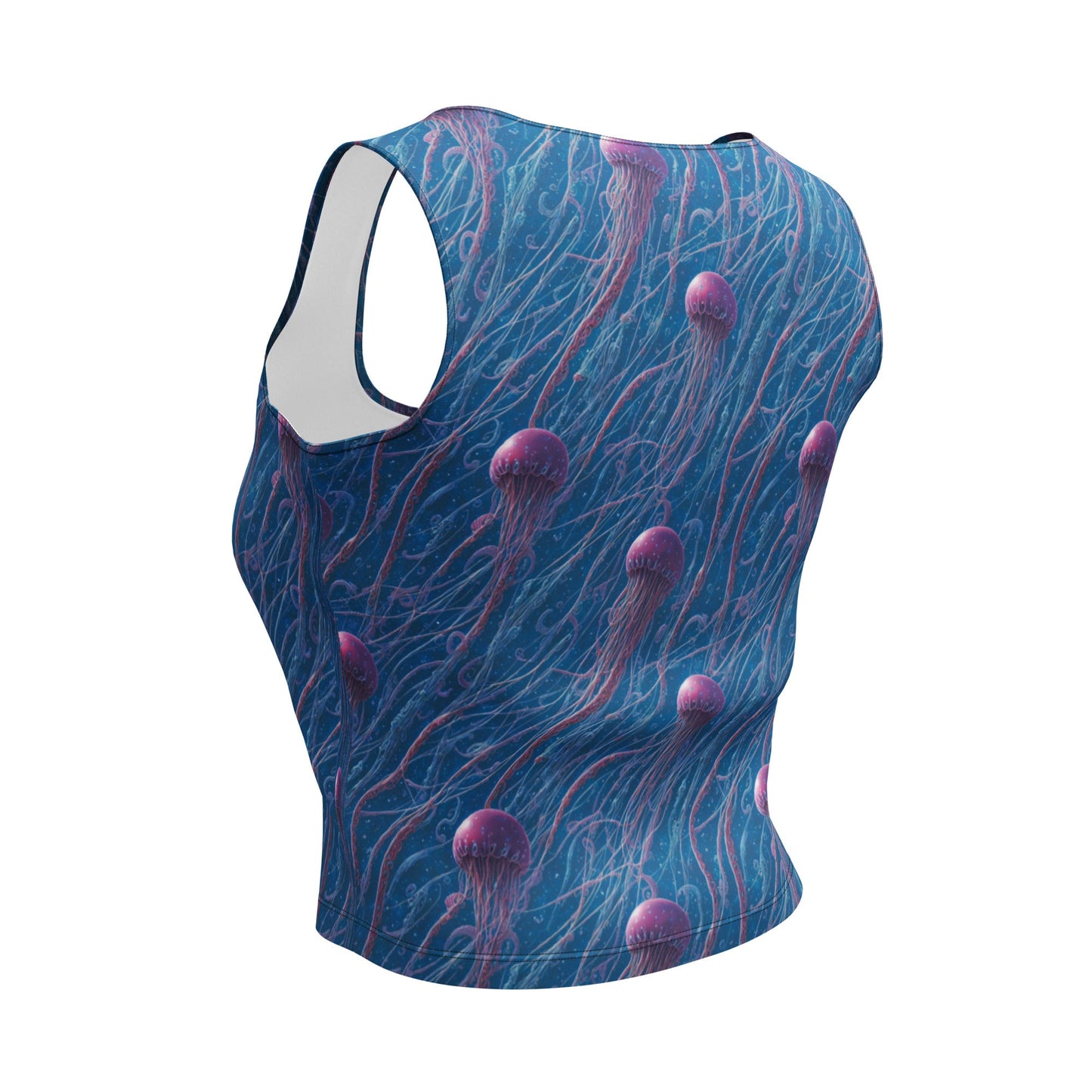 Crop Top - Blue And Violet Jellyfishes | Jelly Kvlt