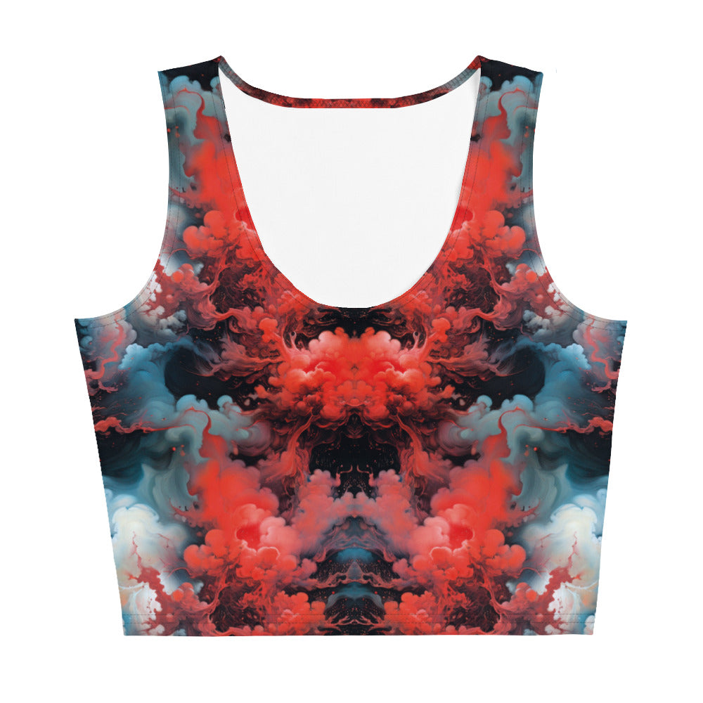 Crop Top - Ethereal Crimson Flow - Dark Jelly Kvlt