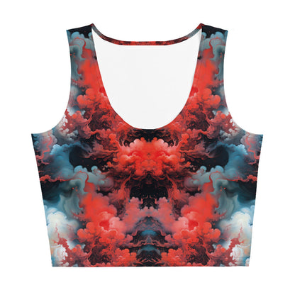 Crop Top - Ethereal Crimson Flow - Dark Jelly Kvlt