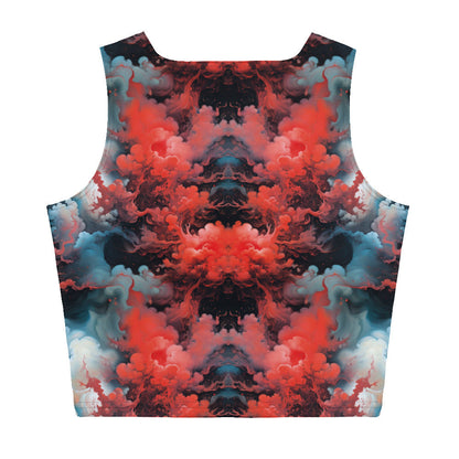 Crop Top - Ethereal Crimson Flow - Dark Jelly Kvlt