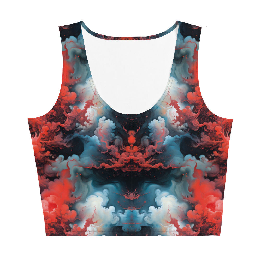 Crop Top - Ethereal Crimson Flow - Light Jelly Kvlt