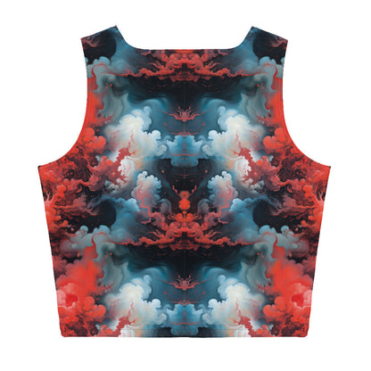 Crop Top - Ethereal Crimson Flow - Light Jelly Kvlt