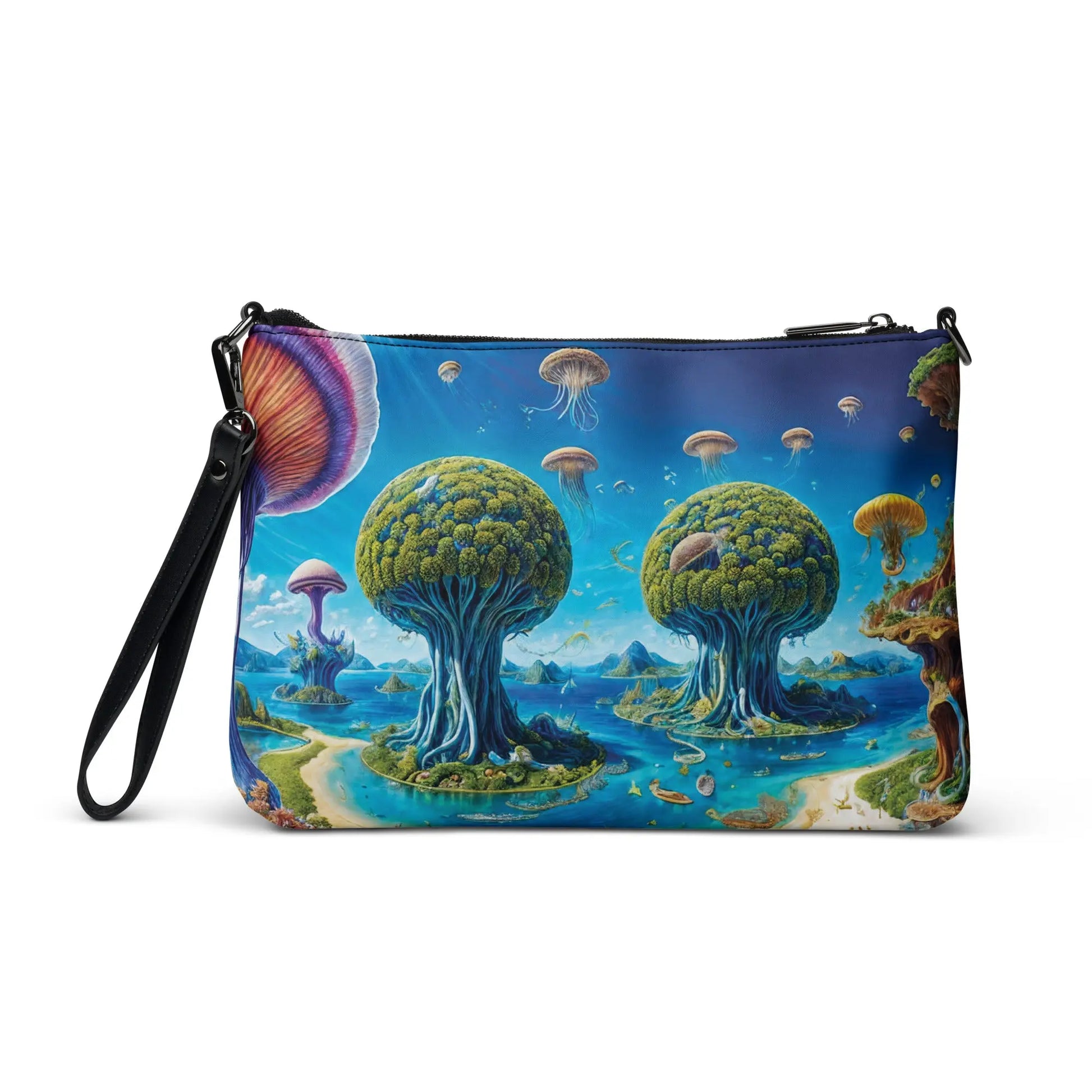 Crossbody bag - Cosmic Trees Isles - by Jelly Kvlt