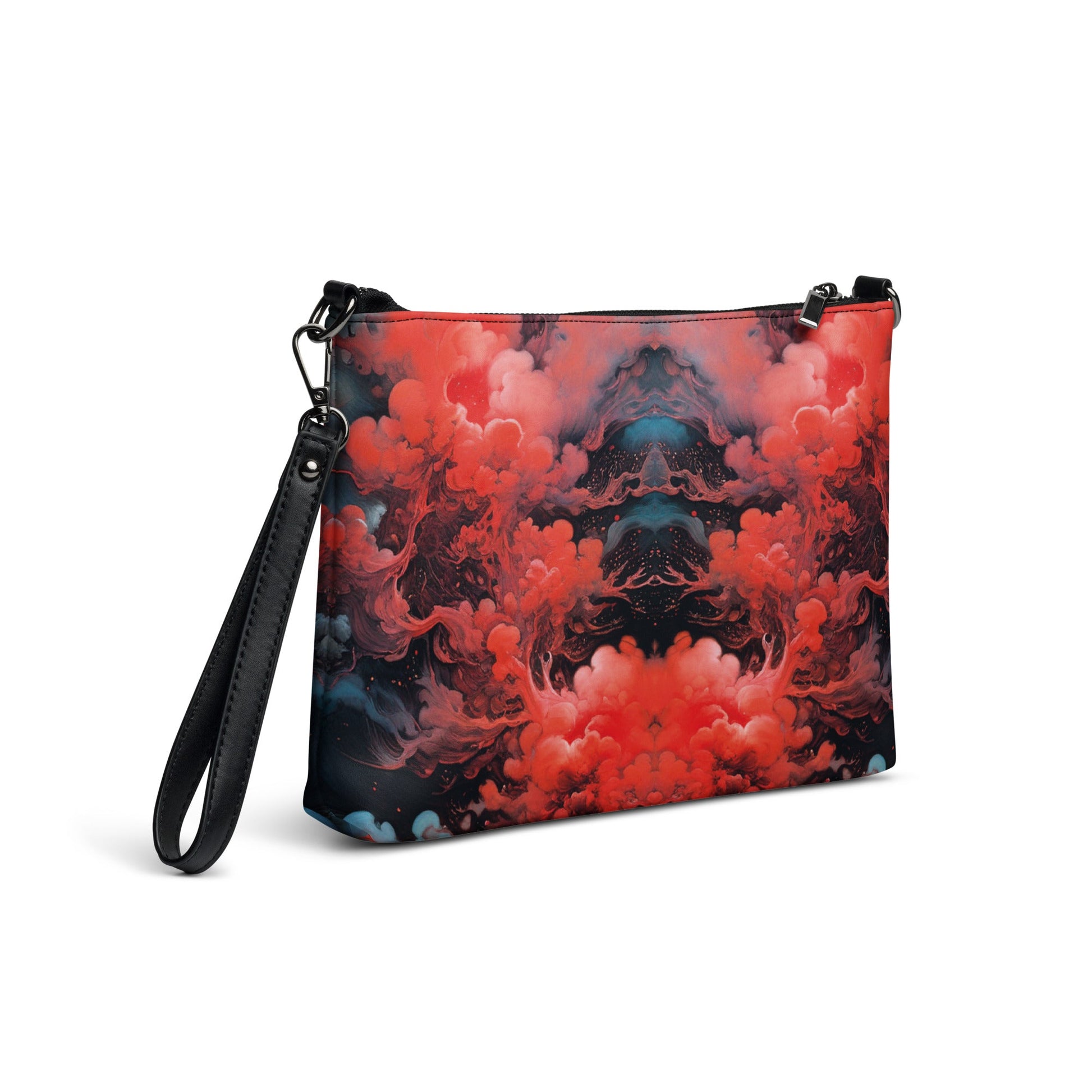 Crossbody bag- Ethereal Crimson Flow - Dark - by Jelly Kvlt