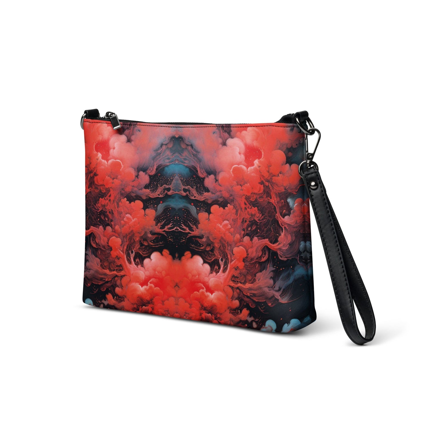 Crossbody bag- Ethereal Crimson Flow - Dark - by Jelly Kvlt