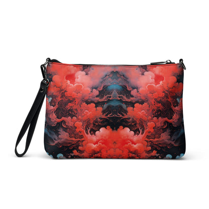 Crossbody bag- Ethereal Crimson Flow - Dark - by Jelly Kvlt