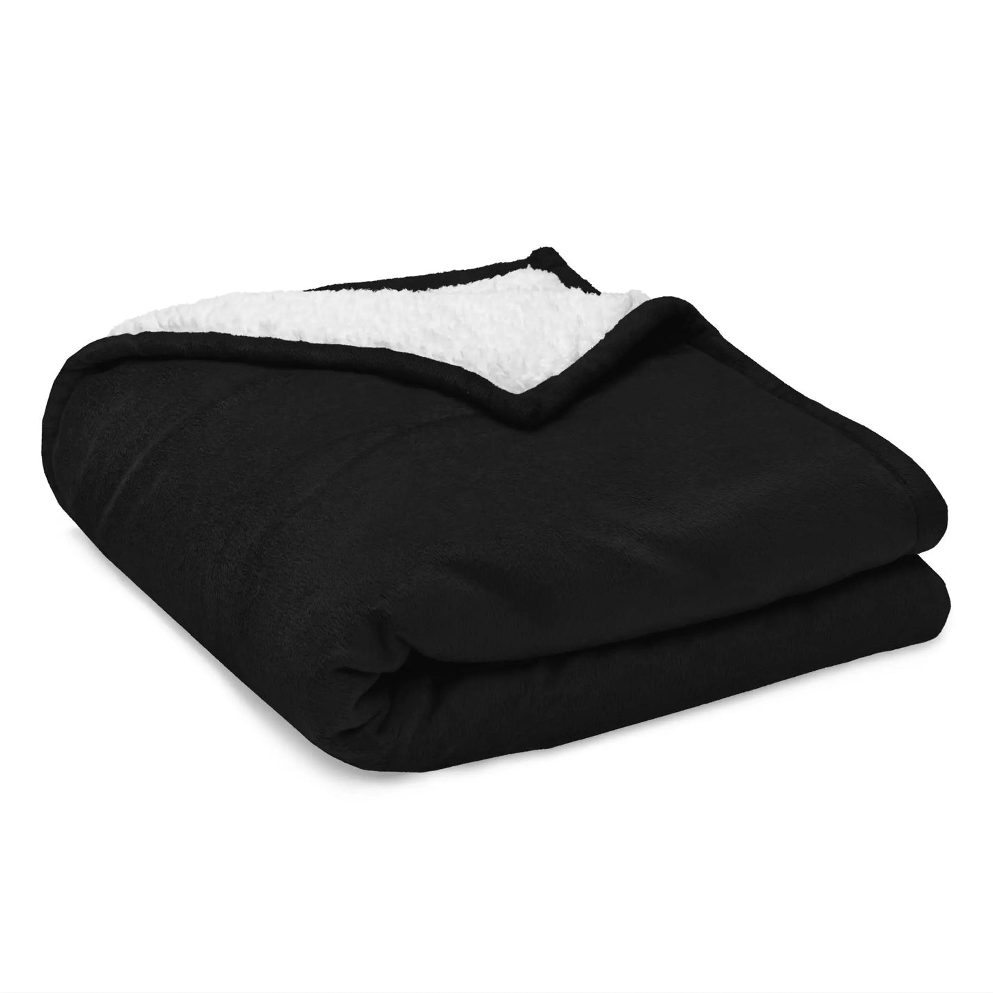 Embroidered Premium Sherpa Blanket - Noir - Jellyfish logo | Jelly Kvlt