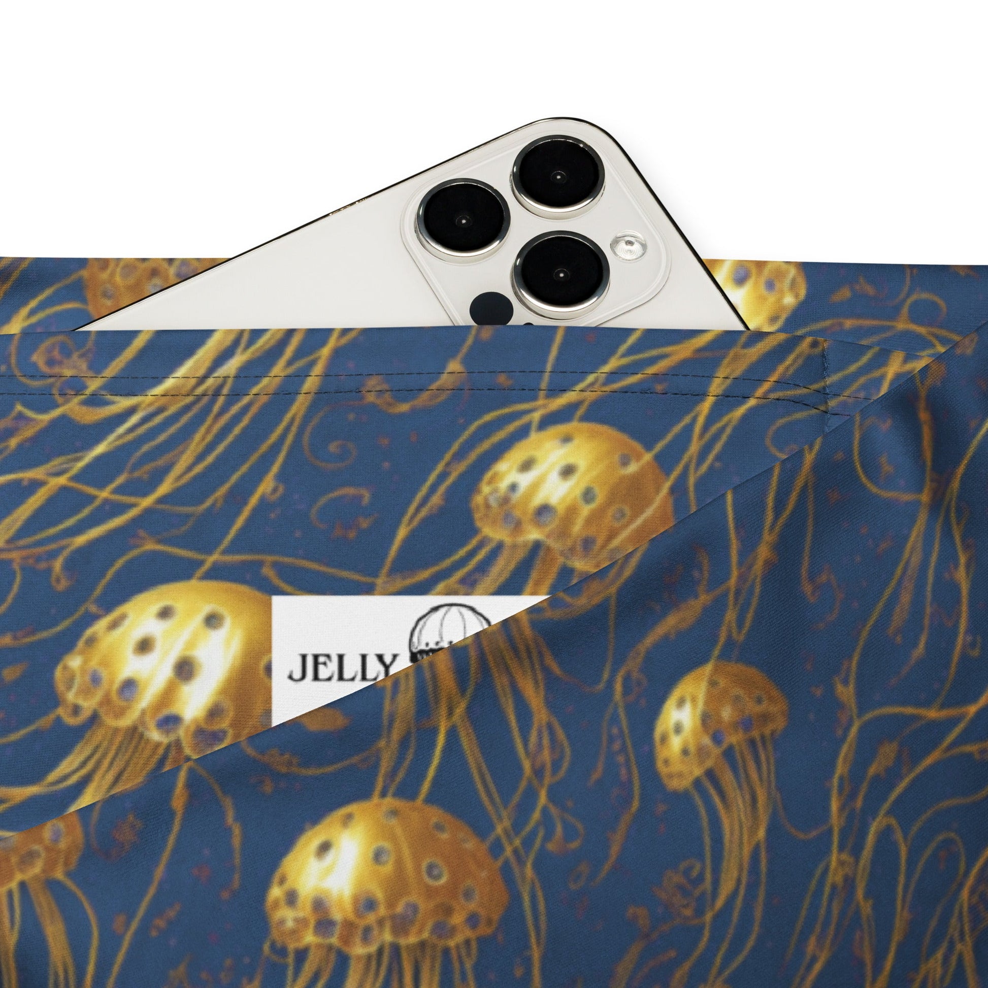 Flare leggings - Blue and Gold Jellyfishes | Jelly Kvlt