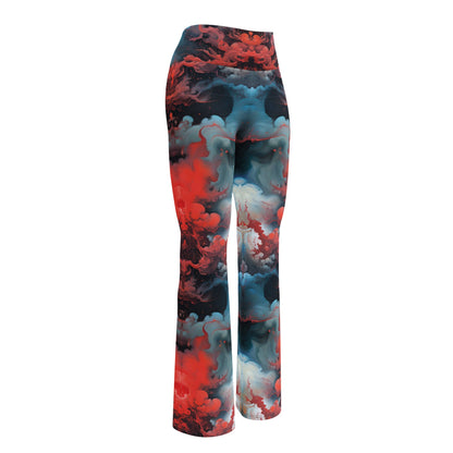 Flare leggings - Ethereal Crimson Flow | Jelly Kvlt