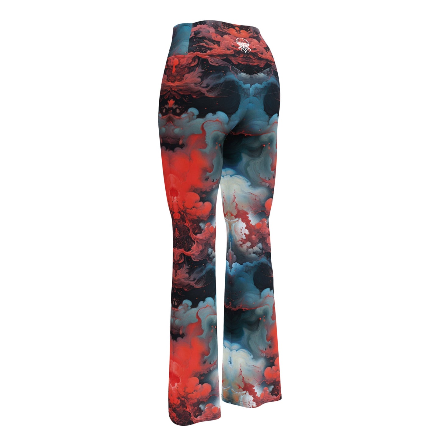 Flare leggings - Ethereal Crimson Flow | Jelly Kvlt