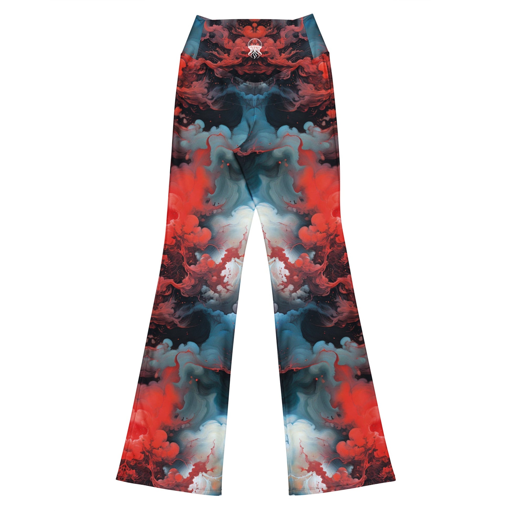 Flare leggings - Ethereal Crimson Flow | Jelly Kvlt