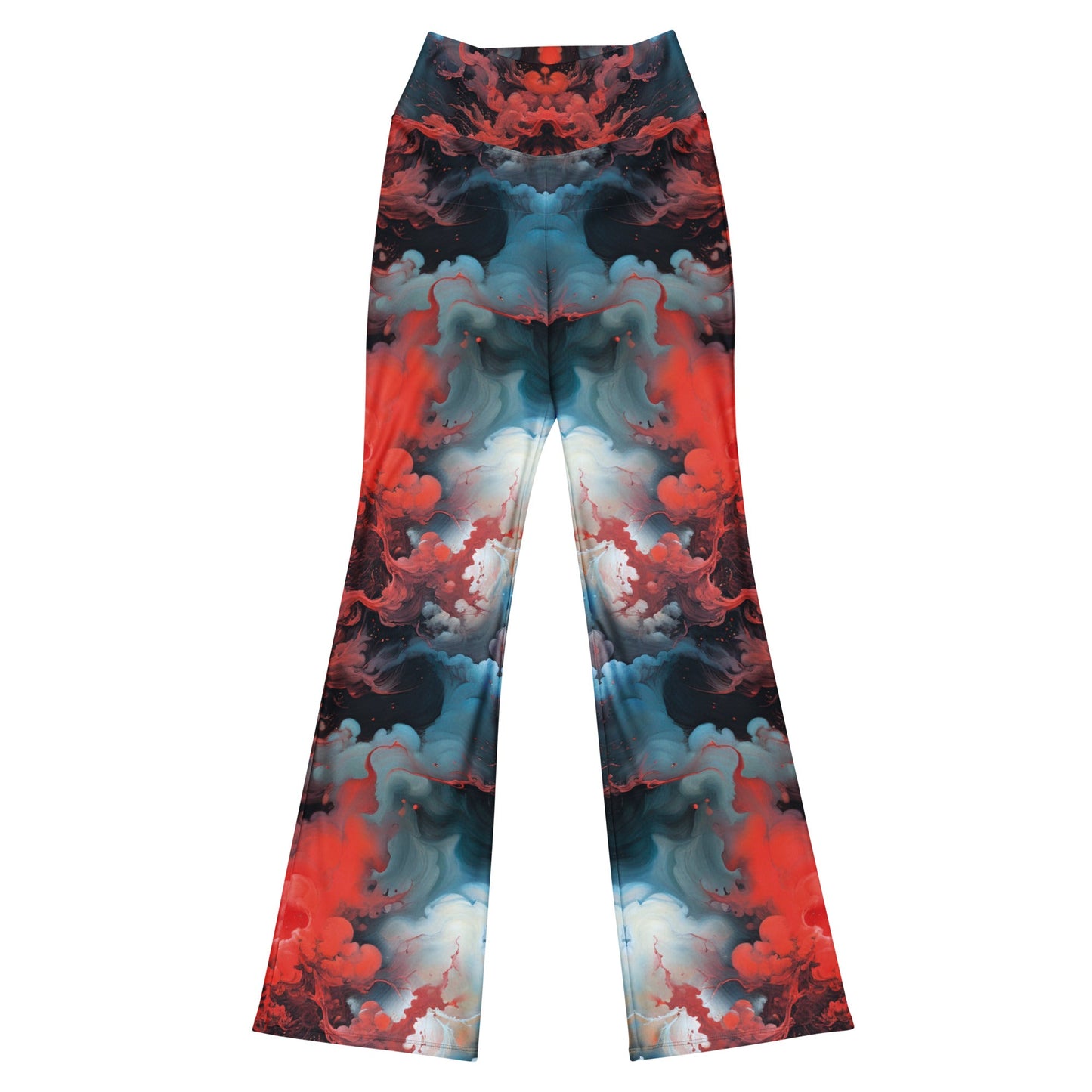 Flare leggings - Ethereal Crimson Flow | Jelly Kvlt