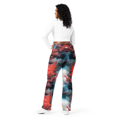 Flare leggings - Ethereal Crimson Flow | Jelly Kvlt