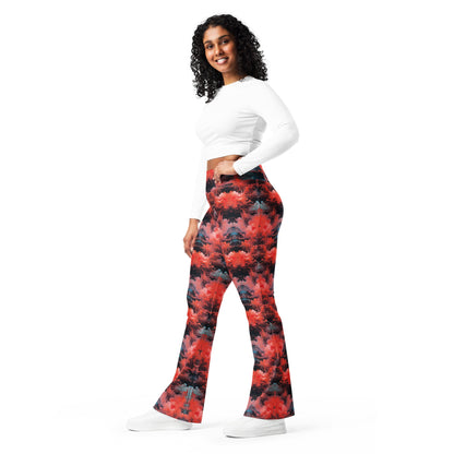 Flare leggings - Ethereal Crimson Flow - Dark | Jelly Kvlt