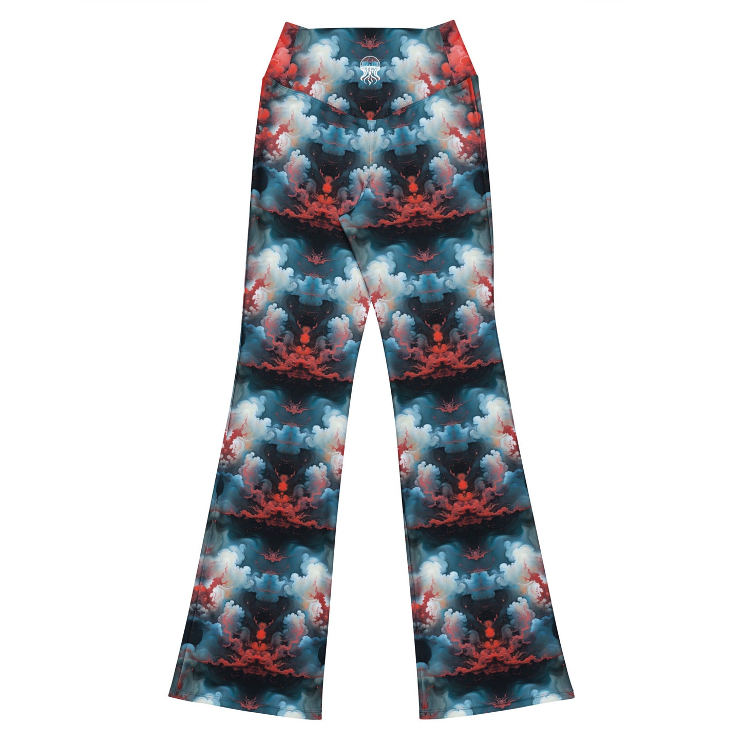 Flare leggings - Ethereal Crimson Flow - Light | Jelly Kvlt